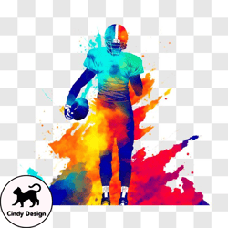 colorful paint splatters football player png design 306