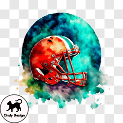 colorful miami dolphins football helmet png design 310