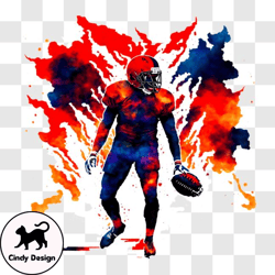 football player with red and blue jersey and helmet png3 design 321