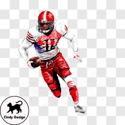 football player running with ball png design 329