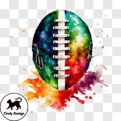 colorful paint splashed football ball png design 04