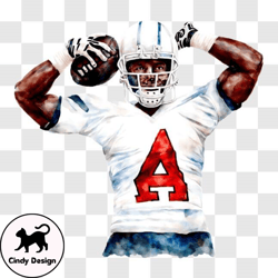 promotional image of football player with letter a on uniform png design 15