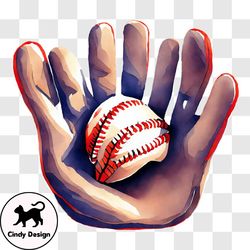 baseball glove with baseball inside png design 17