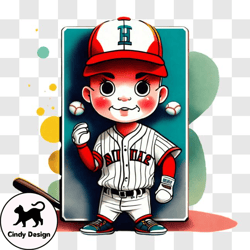young boy in baseball attire playing sports png design 25