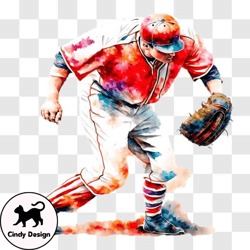 baseball player on field ready to catch ball png design 33