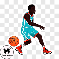 basketball player dribbling the ball png design 54