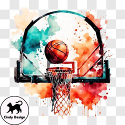 abstract basketball art png design 56