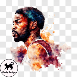 colorful watercolor painting of basketball player png design 76