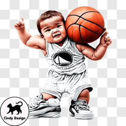 adorable baby playing basketball png design 87