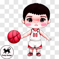 cartoon basketball player with number 8 png design 91