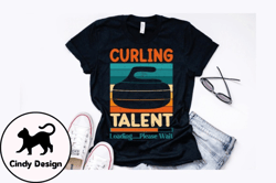 curling stone retro vintage design design 251