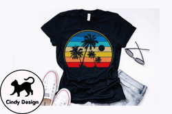 vintage retro palm tree beach design design 285