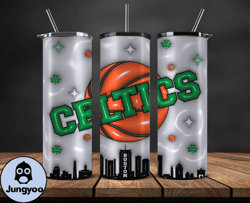 3d inflated boston celtics basketball team, basketball design,nba teams,nba sports,nba tumbler wrap,nba ds-05