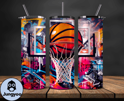 graffiti background 20 oz skinny tumbler, basketball design,nba teams,nba sports,nba tumbler wrap,nba ds-11