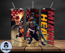 miami 20oz skinny tumbler wrap, basketball design,nba teams,nba sports,nba tumbler wrap,nba ds-21