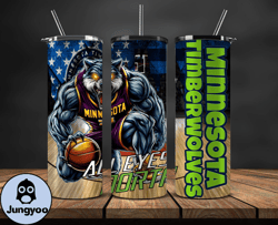 minnesota 20oz skinny tumbler wrap, basketball design,nba teams,nba sports,nba tumbler wrap,nba ds-22