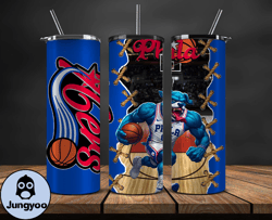 philadelphia 20oz skinny tumbler wrap, basketball design,nba teams,nba sports,nba tumbler wrap,nba ds-26