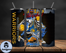 warrior 20oz skinny tumbler wrap, basketball design,nba teams,nba sports,nba tumbler wrap,nba ds-27