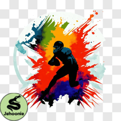 Football Player Running with the Ball Silhouette PNG Design 293