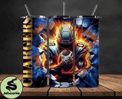 los angeles chargers cracked holetumbler wraps, , nfl logo,, nfl sports, nfl design png  09