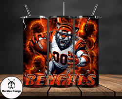 cincinnati bengals tumbler wrap glow, nfl logo tumbler png, nfl design png by morales design-07