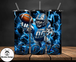 detroit lions tumbler wrap glow, nfl logo tumbler png, nfl design png by morales design-11