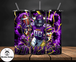 minnesota vikings tumbler wrap glow, nfl logo tumbler png, nfl design png by morales design-21