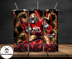 san francisco 49ers tumbler wrap glow, nfl logo tumbler png, nfl design png by morales design-28