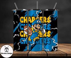 los angeles chargers tumbler wrap, mario tumbler wrap, nfl logo png, tumbler designs, nfl football png by morales design