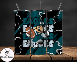 philadelphia eagles tumbler wrap, mario tumbler wrap, nfl logo png, tumbler designs, nfl football png by morales design