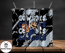 dallas cowboys tumbler wrap, mario tumbler wrap, nfl logo png, tumbler designs, nfl football png by morales design tumbl