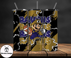 baltimore ravens tumbler wrap, mario tumbler wrap, nfl logo png, tumbler designs, nfl football png by morales design tum