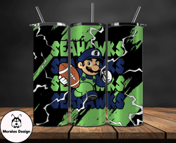 seattle seahawks tumbler wrap, mario tumbler wrap, nfl logo png, tumbler designs, nfl football png by morales design tum