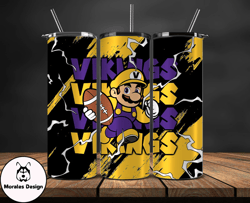 minnesota vikings tumbler wrap, mario tumbler wrap, nfl logo png, tumbler designs, nfl football png by morales design tu