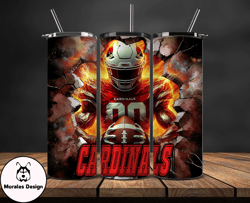 arizona cardinals tumbler wrap, crack hole design, logo nfl football, sports tumbler png, tumbler design by morales desi
