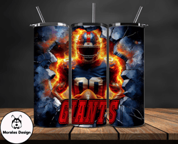 new york giants tumbler wrap, crack hole design, logo nfl football, sports tumbler png, tumbler design by morales design