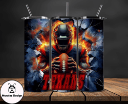 houston texans tumbler wrap, crack hole design, logo nfl football, sports tumbler png, tumbler design by morales design