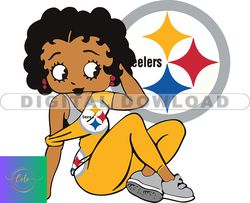 Pittsburgh Steelers Betty Boop Svg, NFL Svg, Girl Sport Svg, Football Svg Download Digital File 01