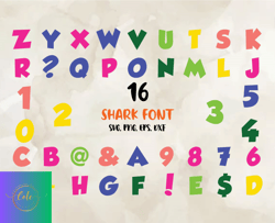 shark font svg png pdf dxf alphabet, modern font, fonts for cricut, beauty font, font for t-shirts 06