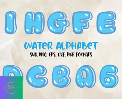 water letter alphabet font svg png, modern font, fonts for cricut, beauty font, font for t-shirts 09