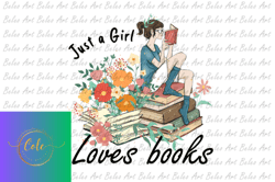just a girl loves books sublimation png