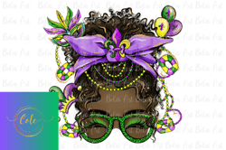 mardi gras messy bun black skin design