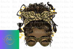 fathers day messy bun black skin design