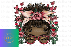 valentine day messy bun black skin png