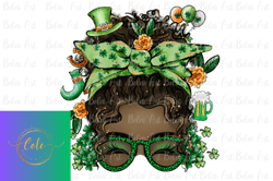 patricks day messy bun black skin design