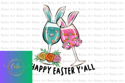 happy easter yall sublimation design