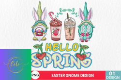 hello spring gnome coffee sublimation