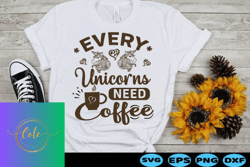 every unicorns need coffee free svg