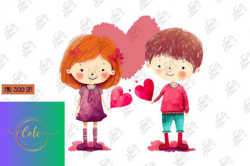boy and girl valentines day sublimation