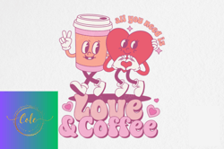 retro valentines png sublimation coffee